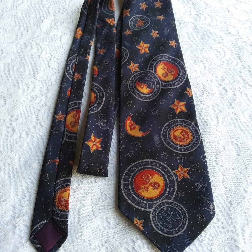Zodiac/Celestial Print Beans Mcgee Tie